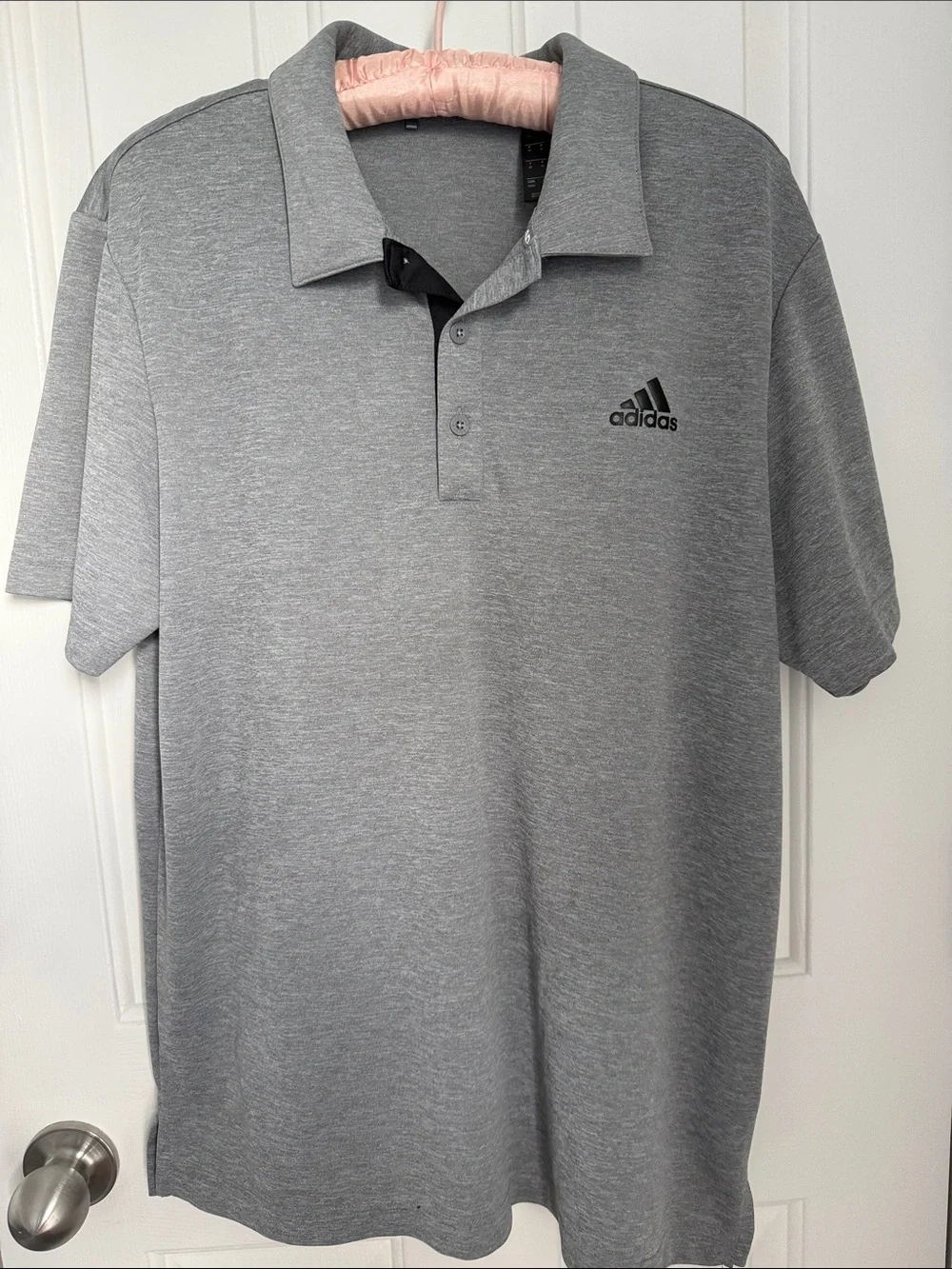 adidas Gray Men's Performance Polo with Black Logo